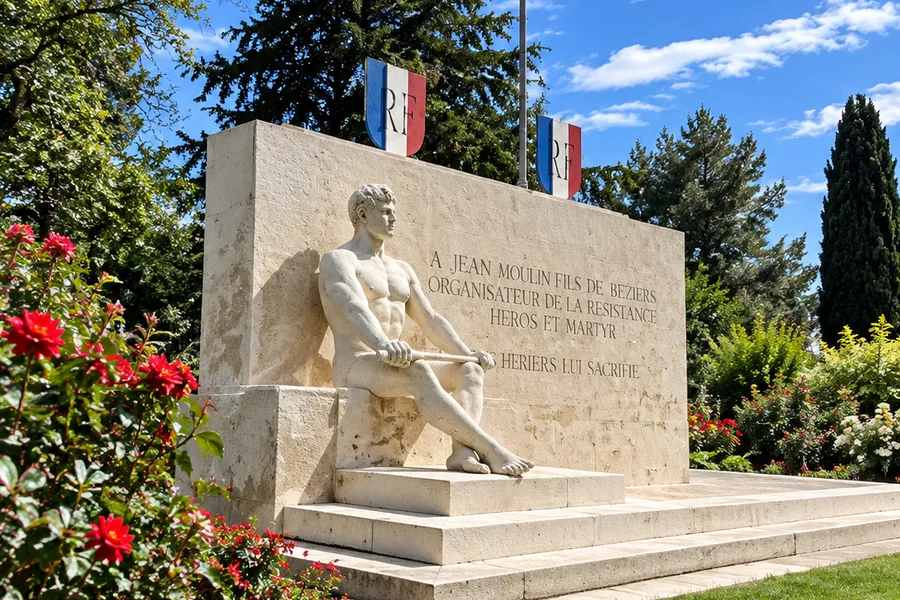 Le monument à Jean Moulin, enfant de Béziers, au plateau des Poètes