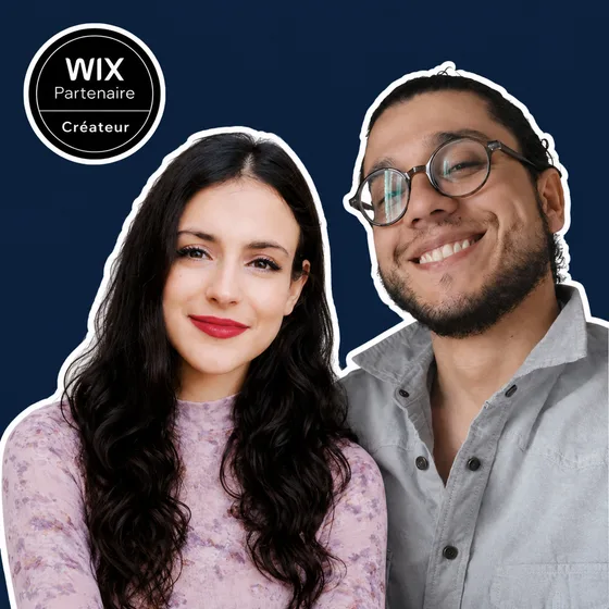 Mélissa et Hakim, fondateurs d'Un Pixel d'Avance, partenaires Wix