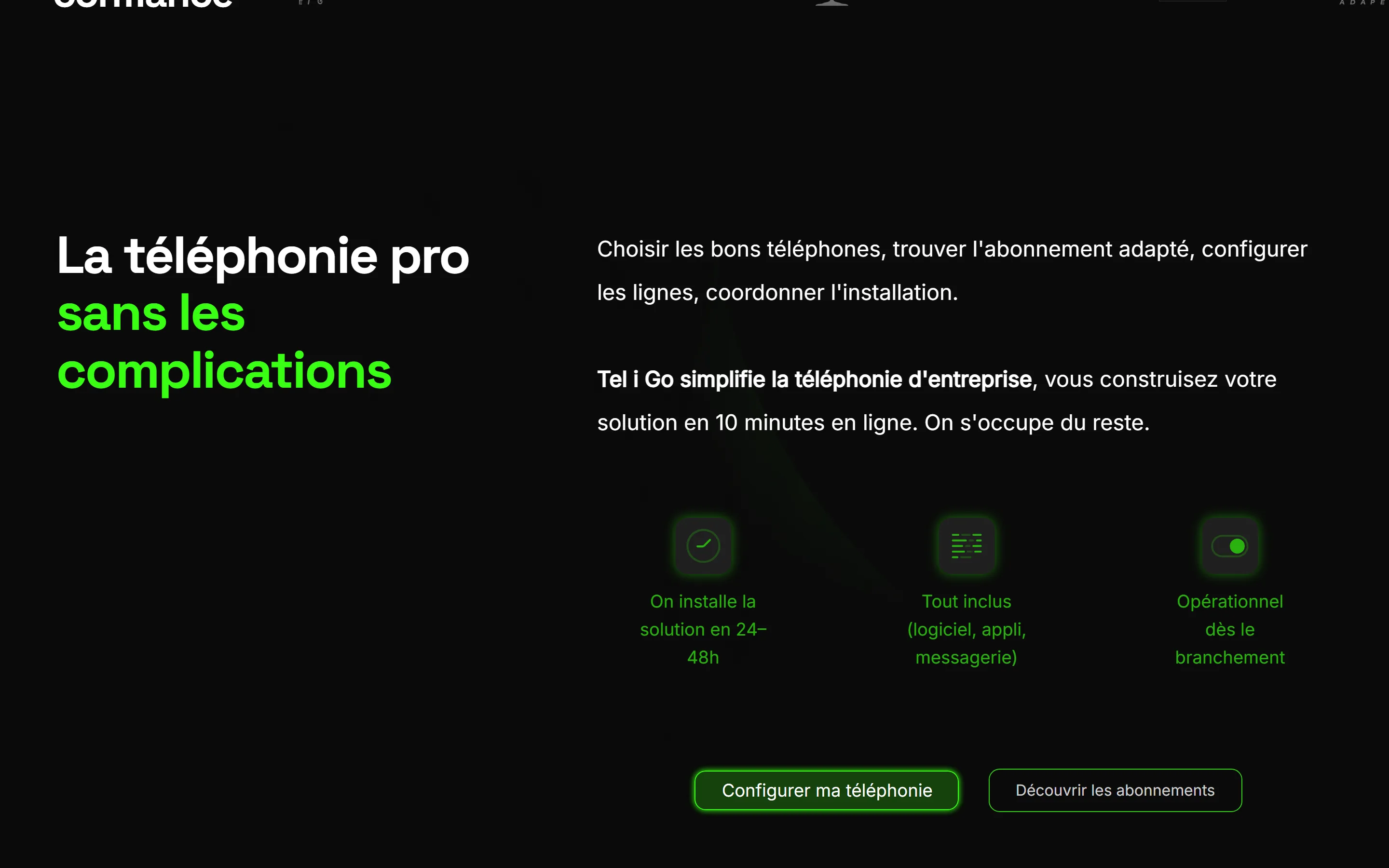 Section 2 du site Tel I Go