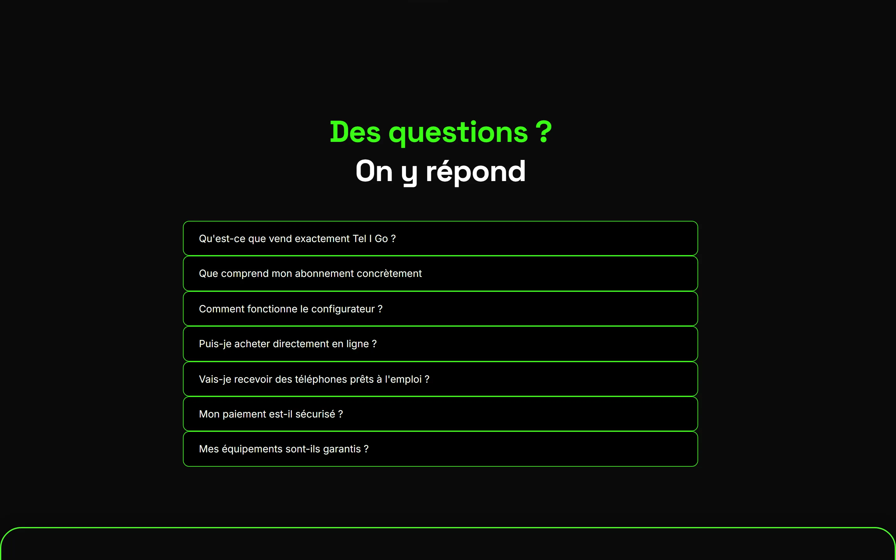Section 5 du site Tel I Go