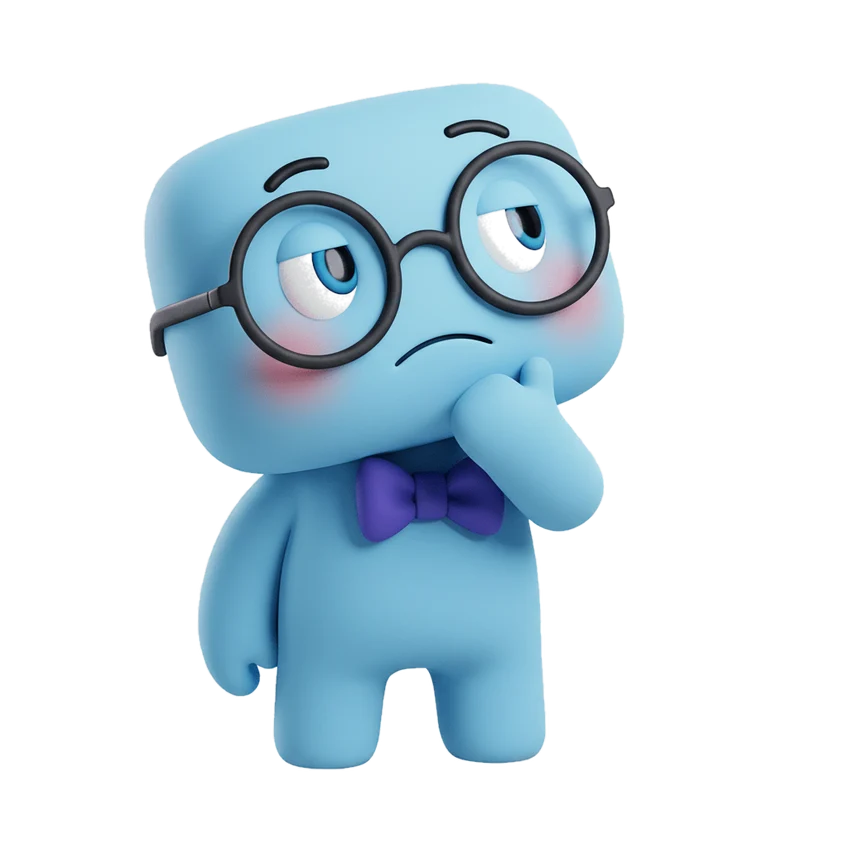 Pixelius, la mascotte d’Un Pixel d’Avance, en pleine réflexion