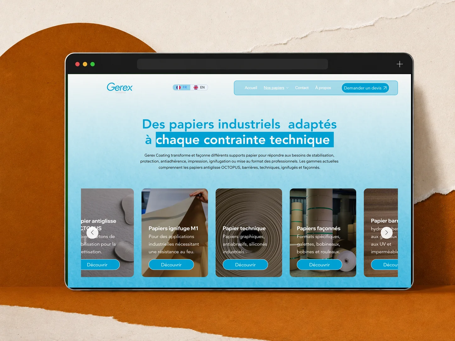 Site web B2B industriel de Gerex Coating refondu sur Wix Studio