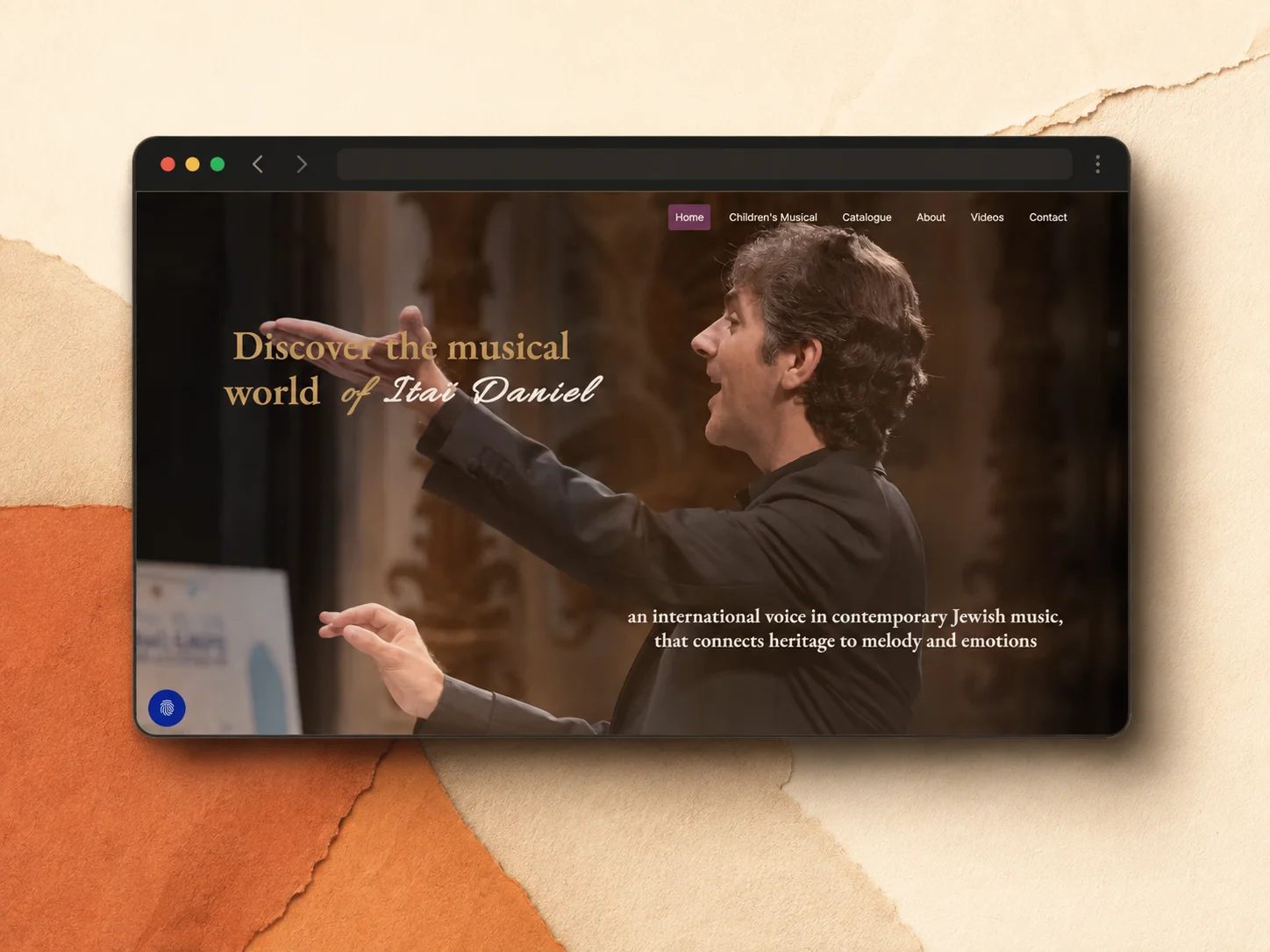 Page d'accueil du site d'Itai Daniel affichée dans un navigateur